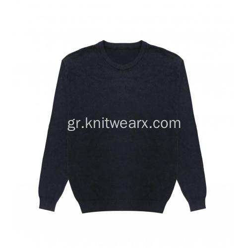 Ανδρικό πλεκτό βαμβακερό ένδυμα-βαφή Stonewash Crewneck πουλόβερ